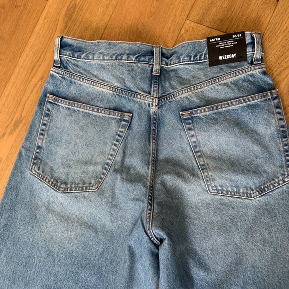 Women's Weekday Astro Loose Baggy Blue Jeans Denim Wide Leg Size 30/32 - Picture 10 of 13